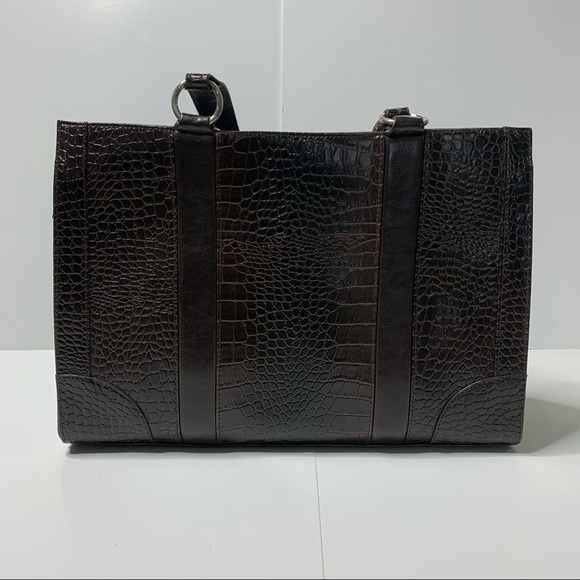 Coldwater Creek New With Tags Juliana Croco Brown Tote - Picture 2 of 10